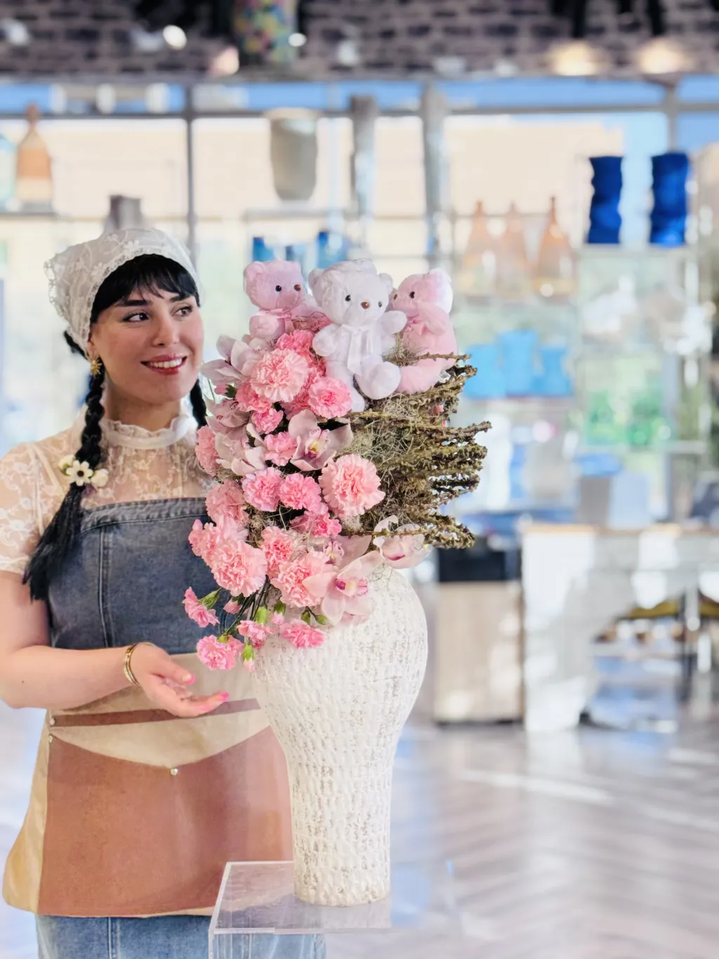 تنسيق الورد مع التوي فازة فخار